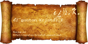 Ágoston Kristóf névjegykártya