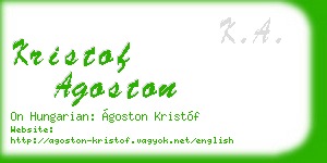 kristof agoston business card